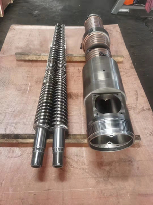 Tornillo gemelo que compone el elemento del tornillo del extrusor en barril del tornillo