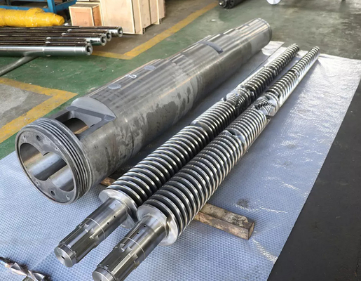 Barril y tornillo dobles cónicos bimetálicos para la máquina plástica del extrusor del PVC