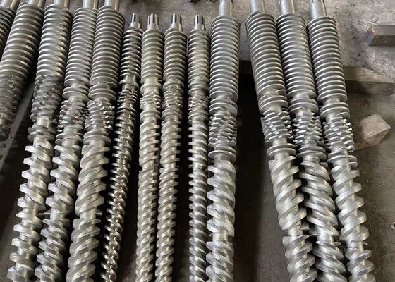 UPVC instalan tubos 65/132 barril gemelo cónico del tornillo con capa bimetálica