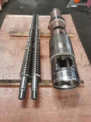 Tornillo gemelo cónico 38CrMoAl y barril 65/132 para perfil de tubería de PVC WPC Spc