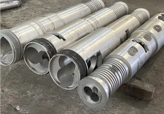 Tornillo gemelo cónico 38CrMoAl y barril 65/132 para perfil de tubería de PVC WPC Spc