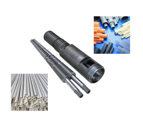 Barril cónico de doble tornillo para extrusora de tubería de PVC 80/156 65/132 55/110 50/105