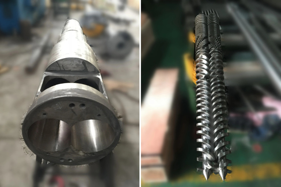 Barril cónico de doble tornillo para extrusora de tubería de PVC 80/156 65/132 55/110 50/105