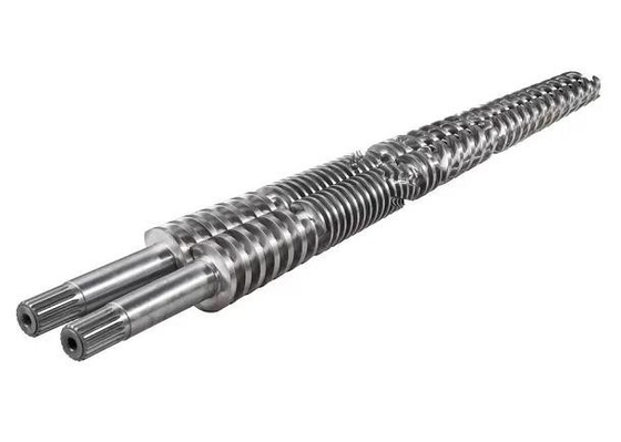 tornillo gemelo cónico de acero estructural y barril de la aleación 38crmoala para el perfil del PVC WPC