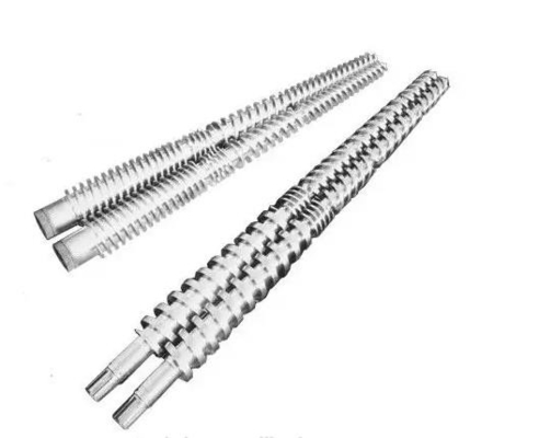 tornillo gemelo cónico de acero estructural y barril de la aleación 38crmoala para el perfil del PVC WPC