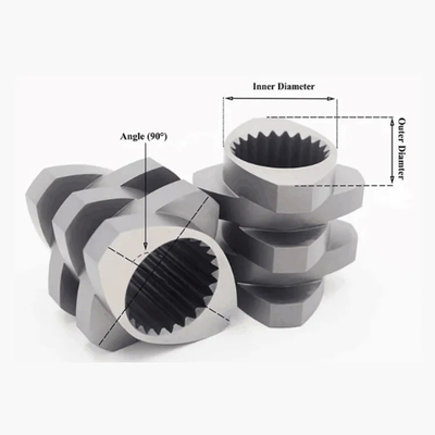 Barril gemelo paralelo del tornillo para inflar los tornillos dobles de la rotación del Co del extrusor de la comida