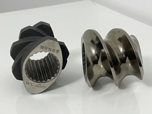 Extrusor de tornillo doble pieza de repuesto elemento de tornillo para trabajar caucho o plástico