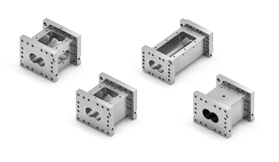 Elementos de tornillo y sección de barril para extrusión de tornillo gemelo paralelo