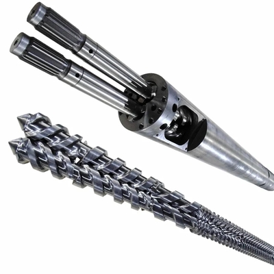 Nitruro Bimetálico tornillos gemelos cónicos WPC PVC PE industria / tornillos y barriles de extrusores