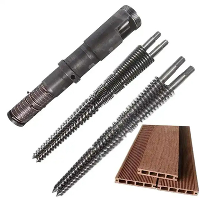 Nitruro Bimetálico tornillos gemelos cónicos WPC PVC PE industria / tornillos y barriles de extrusores