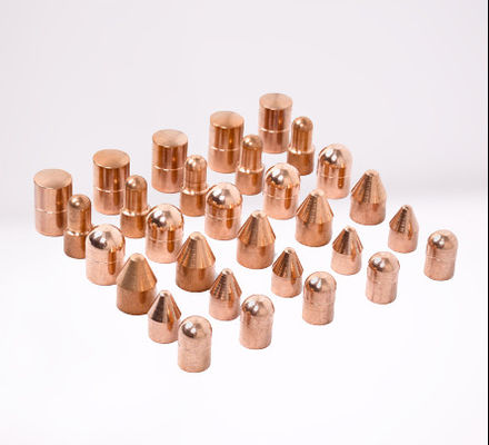 Los electrodos de cobre de la soldadura de resistencia capsulan las extremidades para los materiales consumibles del arma de la soldadura por puntos