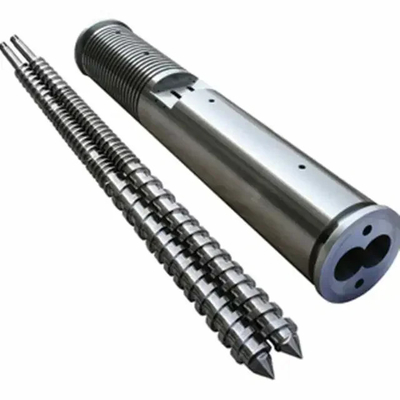 Partes de extrusoras cónicas de doble tornillo para plastificación y mezcla uniforme