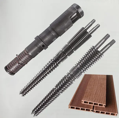 Partes de extrusoras cónicas de doble tornillo para plastificación y mezcla uniforme