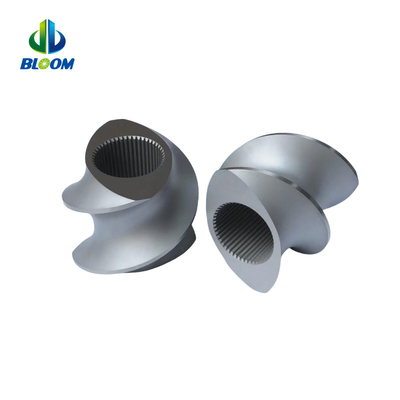 Partes de extrusoras personalizadas Segmentos de tornillos bimetales para reparación en la producción de masterbatch