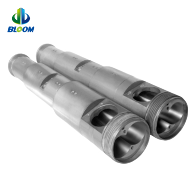 Barril de tornillo gemelo cónico bimetálico de alta precisión para extrusión de plástico y caucho