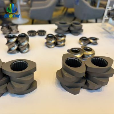 (PTR) W6 piezas de extrusores de acero resistentes al desgaste de granos ultrafinos de extrusores de rosca de doble tornillo Barril y eje