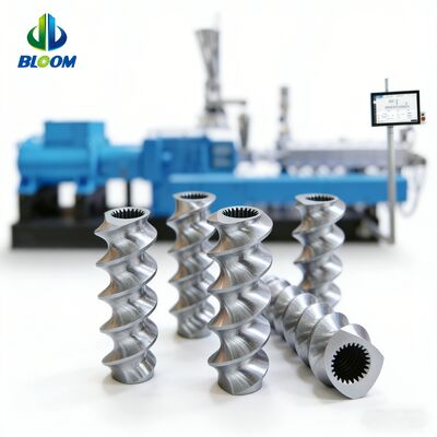 Segmentos de tornillo bimetálicos personalizados, resistentes al desgaste y a la corrosión, para piezas de extrusoras de doble husillo con alta capacidad de torsión