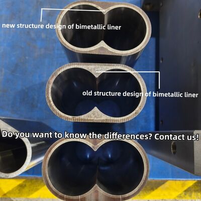 Forro de barril de doble tornillo de alto rendimiento con HRC≥57 Dureza y forro de aleación de níquel para resistencia a 600 °C