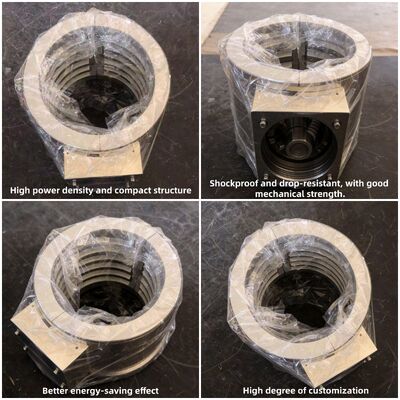 Calentador de banda de aluminio fundido con alta eficiencia térmica, distribución uniforme del calor y construcción duradera para maquinaria de plástico