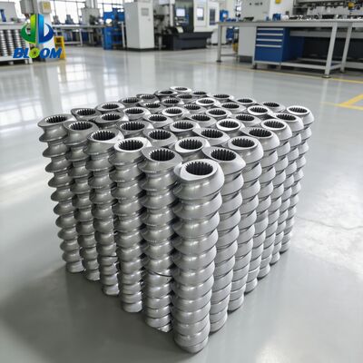Elementos de tornillo extrusor de doble husillo con dureza HRC 58-62 y resistencia al desgaste y la corrosión para procesamiento de WPC y PVC mediante mecanizado de precisión CNC