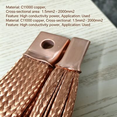 Conector flexible trenzado de cobre para transmisión de energía industrial