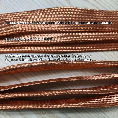 Conector flexible trenzado de cobre de alta pureza con tratamiento de superficie personalizable para resistencia a las vibraciones en la distribución de energía