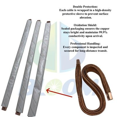 Conector flexible trenzado de cobre T2 de alta densidad con unión de resistencia cero para soldadura por resistencia de precisión
