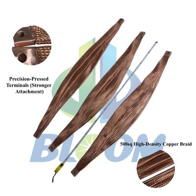 Conector flexible trenzado de cobre T2 de alta densidad con unión de resistencia cero para soldadura por resistencia de precisión