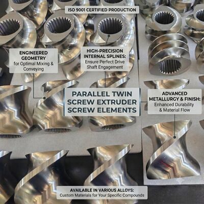 High Precision Twin Screw Elements with Wear and Corrosion Resistance for Plastic Extrusion