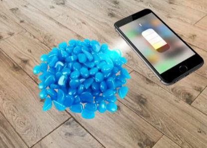Guijarros fluorescentes verdes azules no radiactivos de la resina para la decoración casera