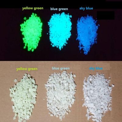 El resplandor de la grava empiedra los materiales luminescentes para la decoración del camino