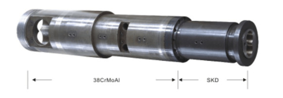 Nitruro y barril bimetálico 38CrMoAIA del tornillo para los extrusores