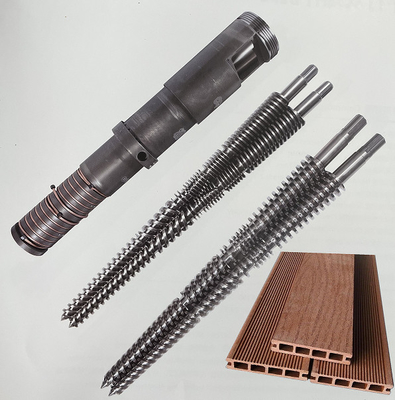 Barril gemelo cónico del extrusor del nitruro X800 para procesar el ABS del PLA del HDPE del LDPE del PVC PP PE