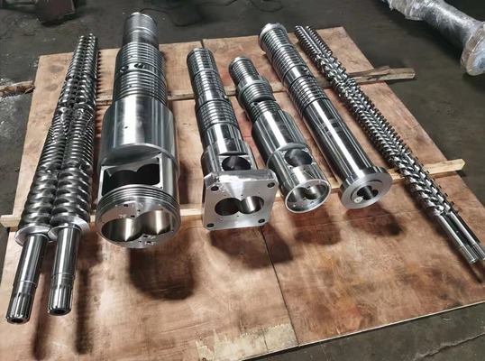 Barril gemelo cónico del extrusor del nitruro X800 para procesar el ABS del PLA del HDPE del LDPE del PVC PP PE