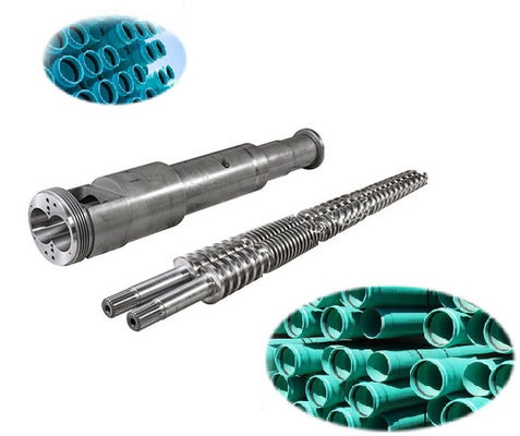Barril gemelo cónico del tornillo para la máquina plástica del tubo de UPVC