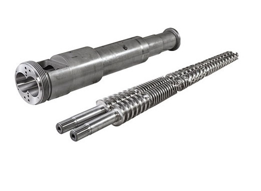 Tornillo cónico gemelo bimetálico y diseño del barril para Wpc